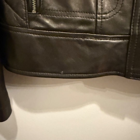 Cole Haan Genuine Leather Jacket Black - size small - Picture 8 of 16